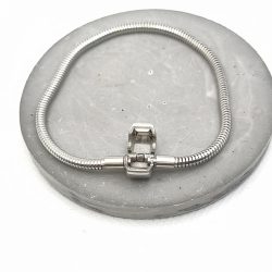 Βραχιόλι ατσάλι με ασφάλεια για charms 18 εκατοστά - Image 2