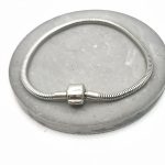 Βραχιόλι ατσάλι με ασφάλεια για charms 18 εκατοστά