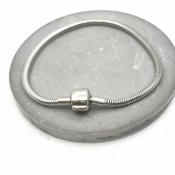 Βραχιόλι ατσάλι με ασφάλεια για charms 18 εκατοστά