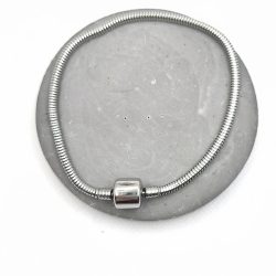 Βραχιόλι ατσάλι με ασφάλεια για charms 21 εκατοστά