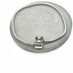 Βραχιόλι ατσάλι με ασφάλεια για charms 21 εκατοστά - Image 2