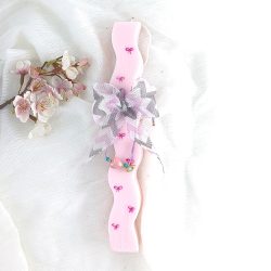 Χειροποίητη λαμπάδα σόγιας φιόγκοι με βραχιόλι