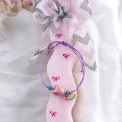 Χειροποίητη λαμπάδα σόγιας φιόγκοι με βραχιόλι - Image 2