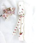 Χειροποίητη λαμπάδα σόγιας με κόσμημα κερασάκια