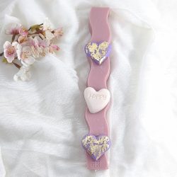 Αρωματική λαμπάδα από κερί σόγιας με καρδιές