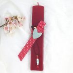 Αρωματική λαμπάδα πλακέ μπορντό με κολιέ