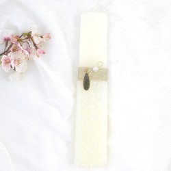 Αρωματική λαμπάδα ιβουάρ με χάντρες