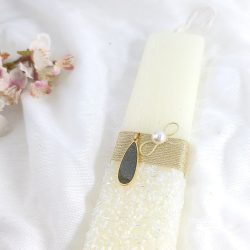 Αρωματική λαμπάδα ιβουάρ με χάντρες - Image 2