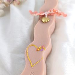 Αρωματική λαμπάδα από κερί σόγιας μόκα με καρδιά - Image 2