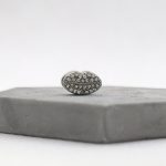 Charm χάντρα ατσάλι χείλη με στρας