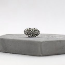 Charm χάντρα ατσάλι χείλη με στρας