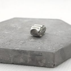 Charm χάντρα ατσάλι χείλη με στρας - Image 2