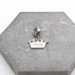 Κρεμαστό charm ατσάλι κορώνα lucky με στρας