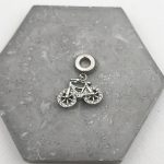 Κρεμαστό charm ατσάλι ποδήλατο με στρας