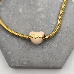 Charm χάντρα ατσάλι καρδιά σομον - Image 2