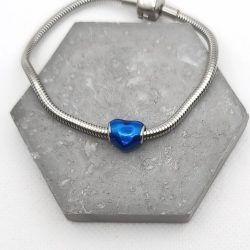 Charm χάντρα ατσάλι καρδιά μπλε - Image 3