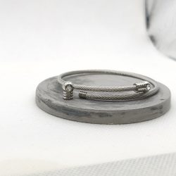 Βραχιόλι ατσάλι με βίδα και στρας για charms - Image 2