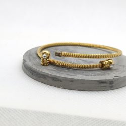 Βραχιόλι ατσάλι με βίδα και στρας για charms - Image 2