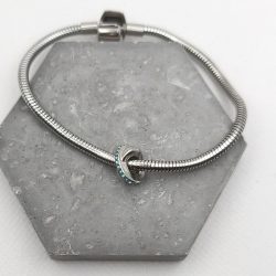 Charm χάντρα ατσάλι με στρας - Image 2