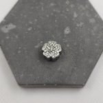 Charm χάντρα ατσάλι λουλούδι με στρας