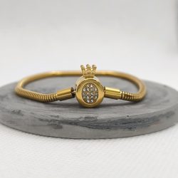 Βραχιόλι ατσάλι με ασφάλεια για charms 19 εκατοστά