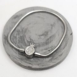 Βραχιόλι ατσάλι με ασφάλεια για charms 19 εκατοστά - Image 2