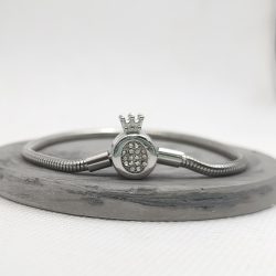 Βραχιόλι ατσάλι με ασφάλεια για charms 19 εκατοστά