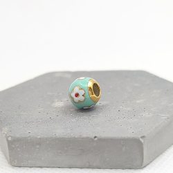 Charm χάντρα ατσάλι βεραμάν με λουλούδια - Image 2