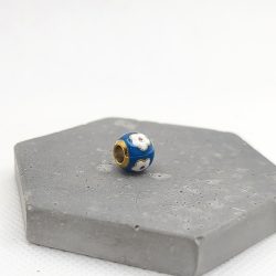 Charm χάντρα ατσάλι μπλε με λουλούδια - Image 2