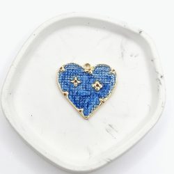 Charm καρδιά ατσάλι με σμάλτο