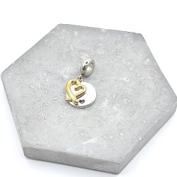 Κρεμαστό charm ατσάλι κύκλος με καρδιά - Image 2