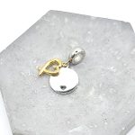 Κρεμαστό charm ατσάλι κύκλος με καρδιά