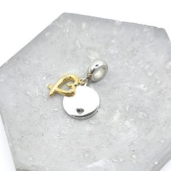 Κρεμαστό charm ατσάλι κύκλος με καρδιά