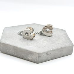 Διπλό charm stopper με αλυσίδα σε σχήμα καρδιάς