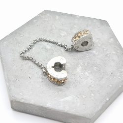 Διπλό charm stopper με αλυσίδα σε σχήμα καρδιάς - Image 3