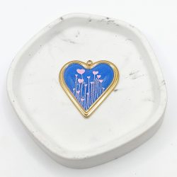 Charm ατσάλι καρδιά με σμάλτο
