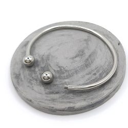 Βραχιόλι ατσάλι σταθερό με χάντρες για charms - Image 2