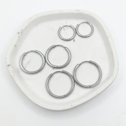Σκουλαρίκια κρίκοι ατσάλι για charms