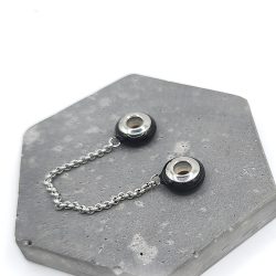 Διπλό charm stopper με αλυσίδα μαύρο