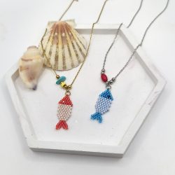 Κολιέ ατσάλι ψάρι miyuki 2,5 εκ. - Image 2