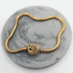Βραχιόλι ατσάλι με ασφάλεια καρδιά για charms 19 εκατοστά - Image 3