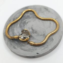 Βραχιόλι ατσάλι με ασφάλεια καρδιά για charms 19 εκατοστά - Image 2