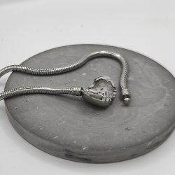 Βραχιόλι ατσάλι με ασφάλεια καρδιά για charms 20 εκατοστά - Image 2