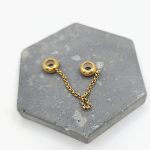 Διπλό charm stopper ατσάλι με αλυσίδα χρυσό