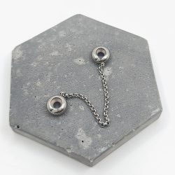 Διπλό charm stopper ατσάλι με αλυσίδα ασημί - Image 2