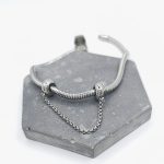 Διπλό charm stopper ατσάλι με αλυσίδα ασημί