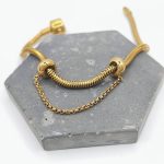 Διπλό charm stopper ατσάλι με αλυσίδα χρυσό