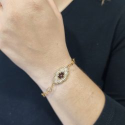 Βραχιόλι ατσάλι miyuki vintage - Image 2