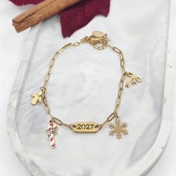 Βραχιόλι γούρι ατσάλι με κρεμαστά